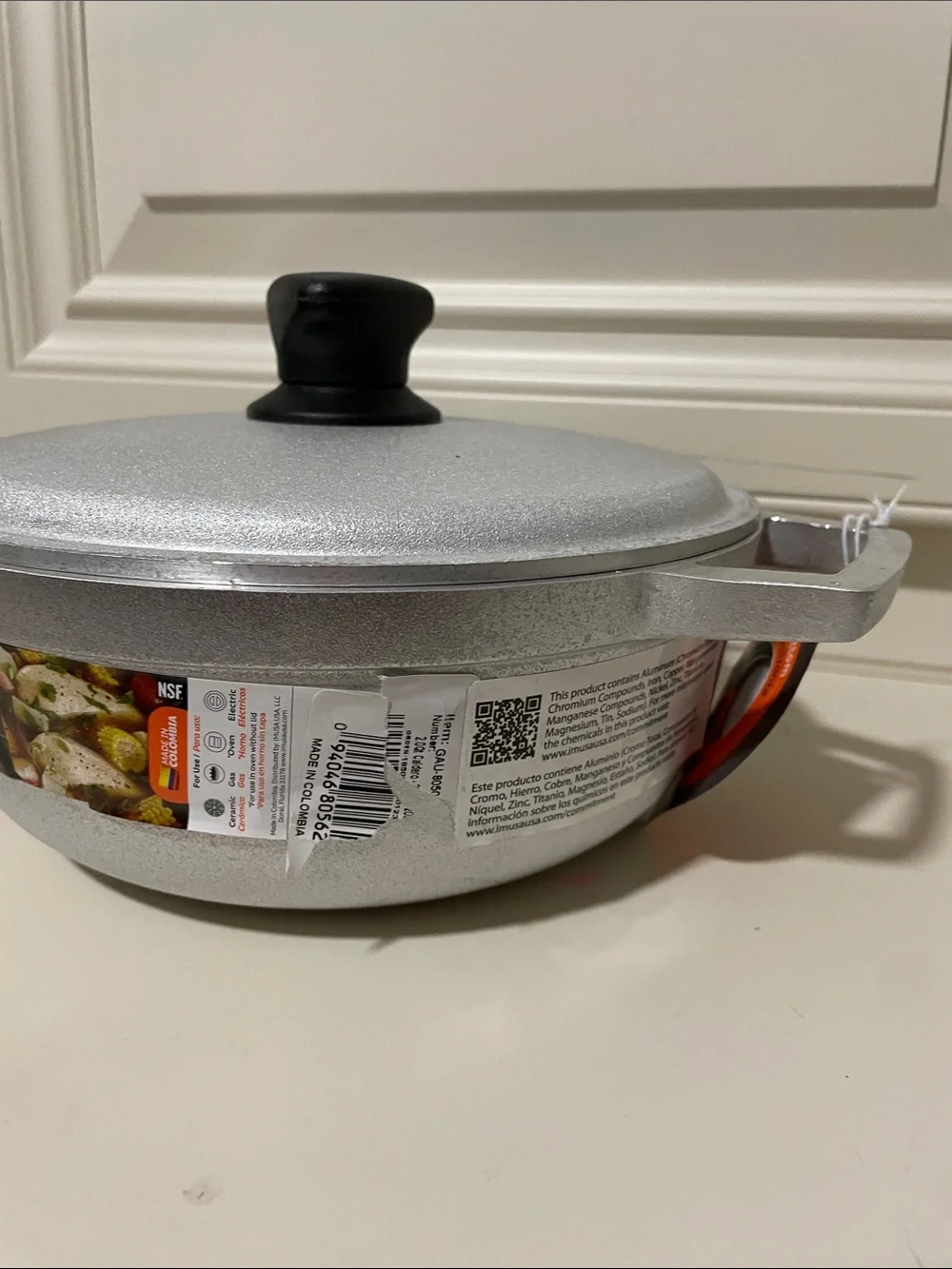 IMUSA Silver Cast Aluminum Caldero with Lid - Silver Finish